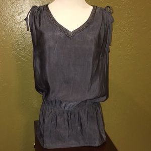 Ana Dressy/Casual Grey Sleeveless Top